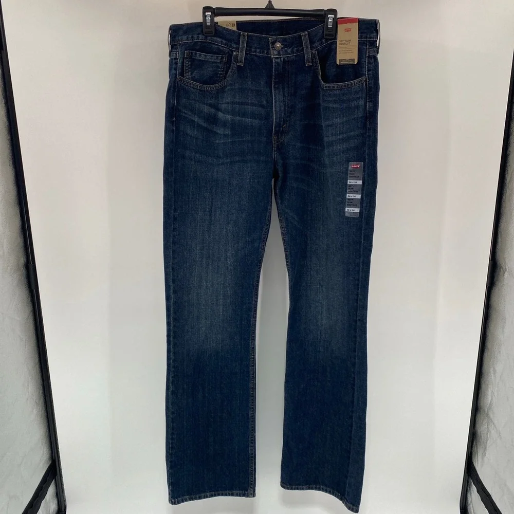 NEW Levi's 527 Slim Bootcut Jeans Mens 36x36 Fits 37x35 Blue Western Cowboy